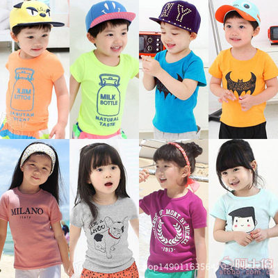 2017外贸童装新趋势 中小童印花短袖T恤批发热销指南
